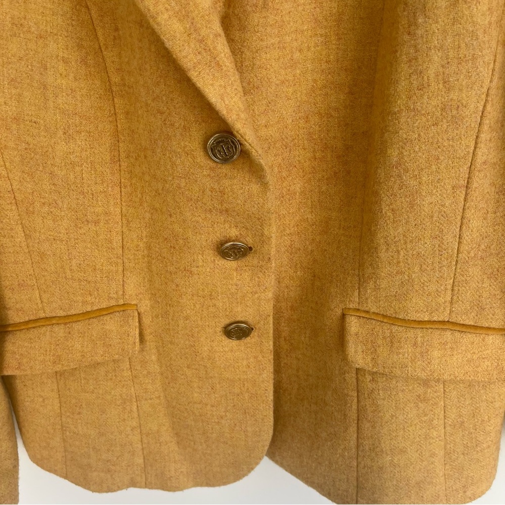 Talbots Aberdeen Wool Blazer Mustard Yellow Size 10 Classic Tailored Jacket - Picture 5 of 12